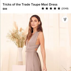 Lulu Tricks of the Trade Taupe Maxi Dress